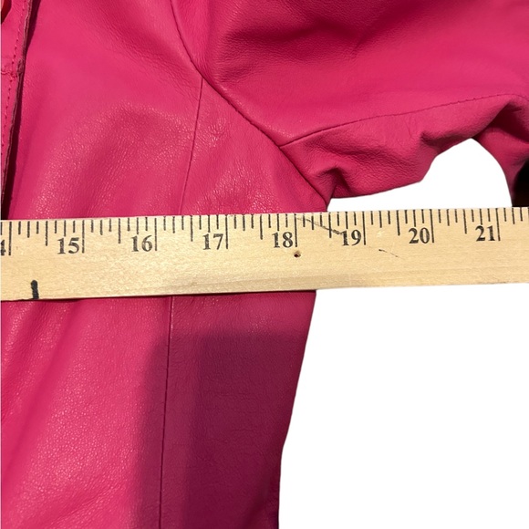 Pamela Mccoy Pink Leather Jacket size small nwt - Picture 6 of 9